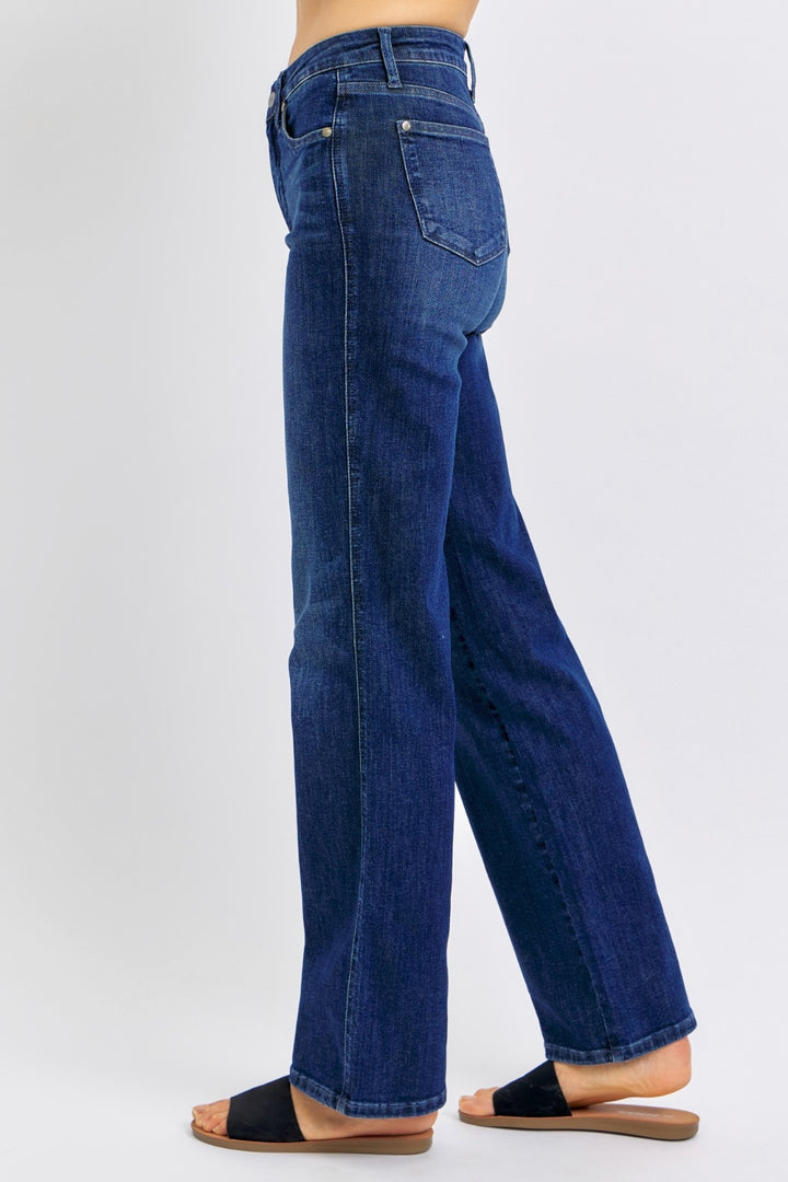 Judy Blue Full Size High Waist Tummy Control Straight Jeans Trendsi