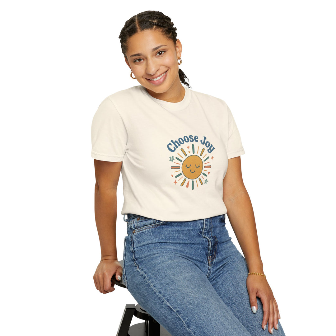 Sunshine Retro T-Shirt with Choose Joy Design