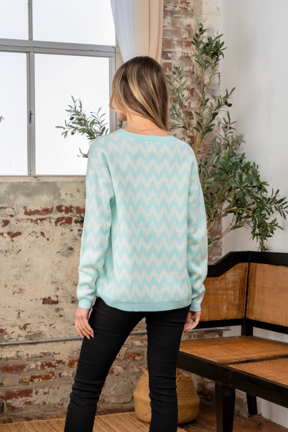 Color Pop Sweater in Mint Trendsi