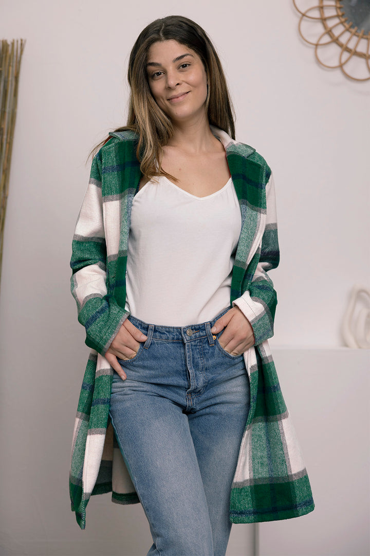 Falling In Love Plaid Jacket Trendsi