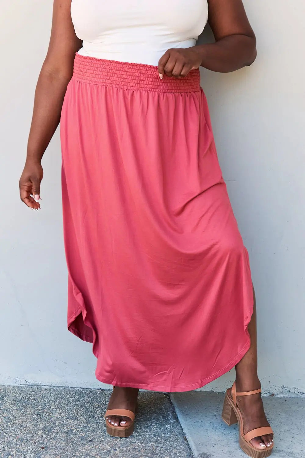 Doublju Princess Maxi Skirt in Hot Pink Trendsi