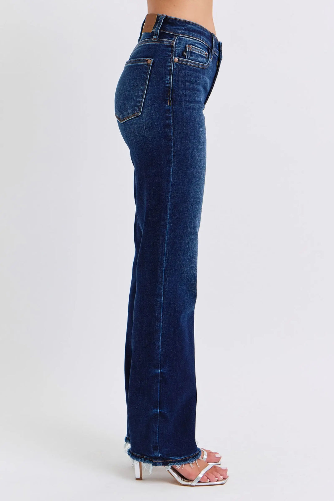 Judy Blue Full Size Raw Hem Straight Leg Jeans Trendsi