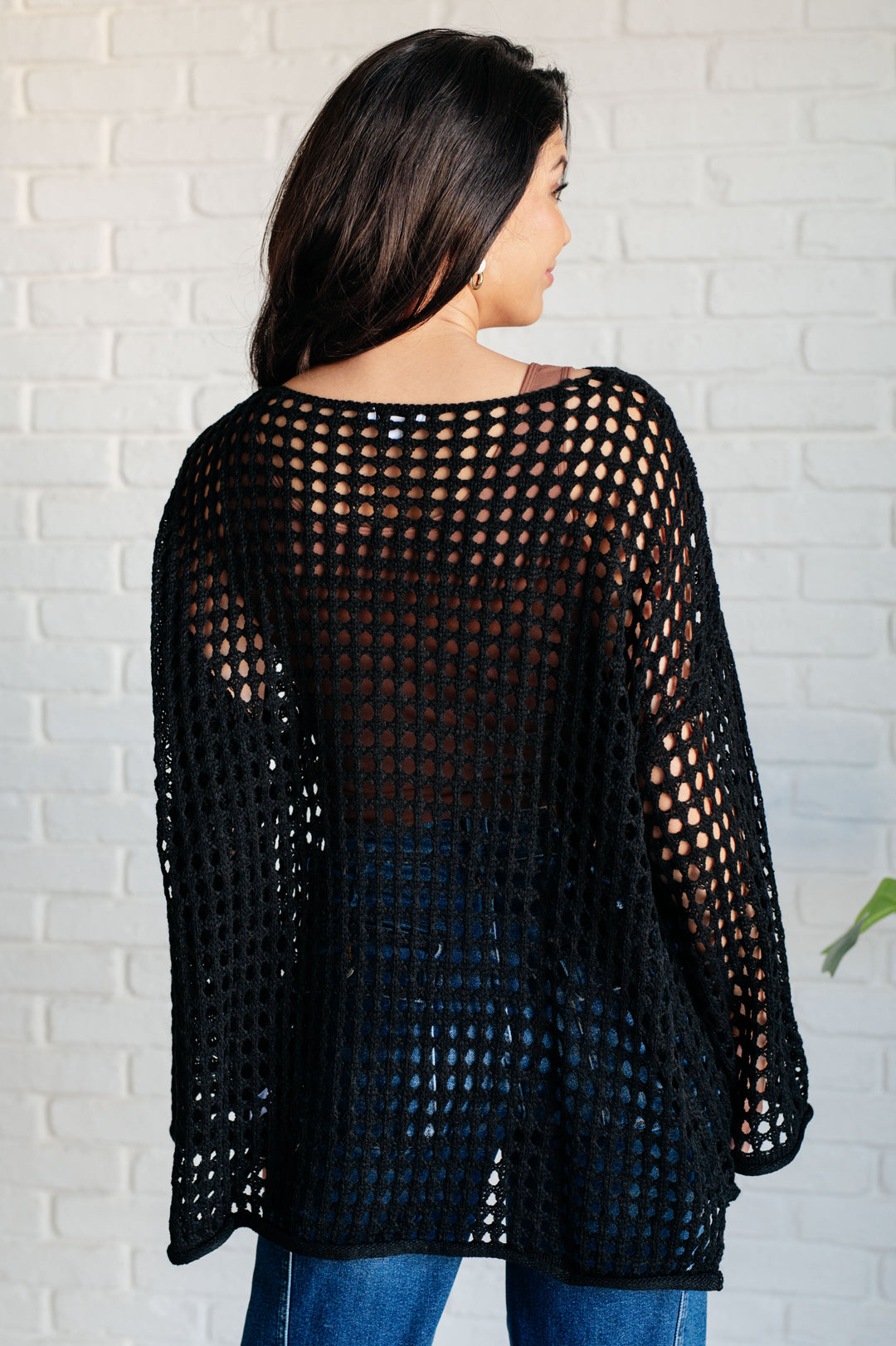 Ask Anyway Fishnet Sweater Ave Shops