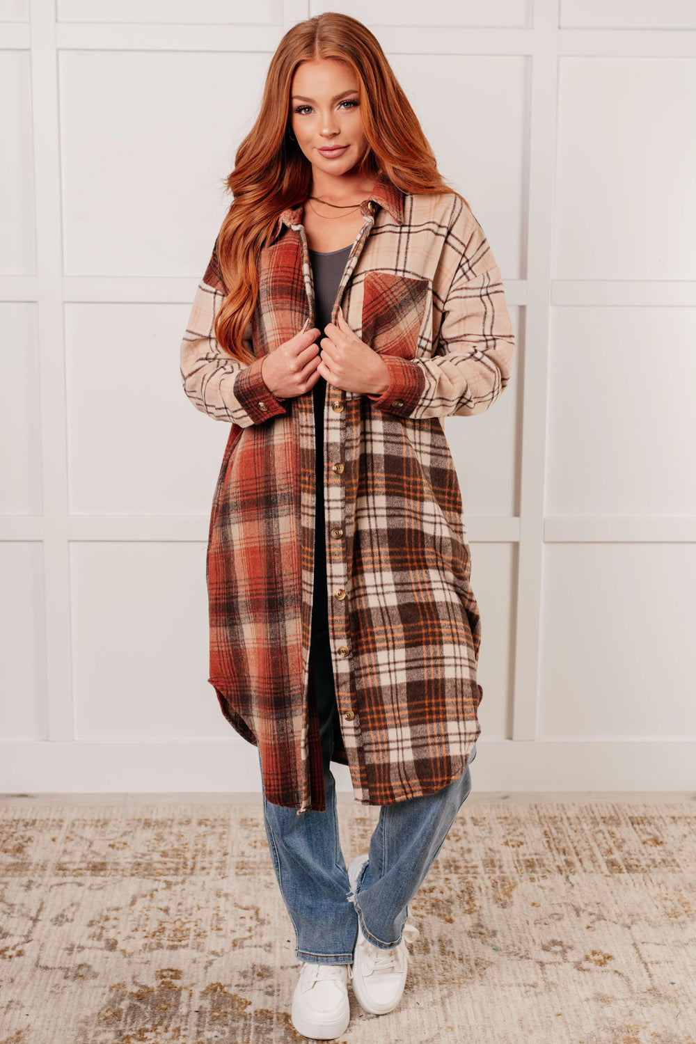 Cabin Fever Flannel Plaid Oversized Shacket Ave Shops