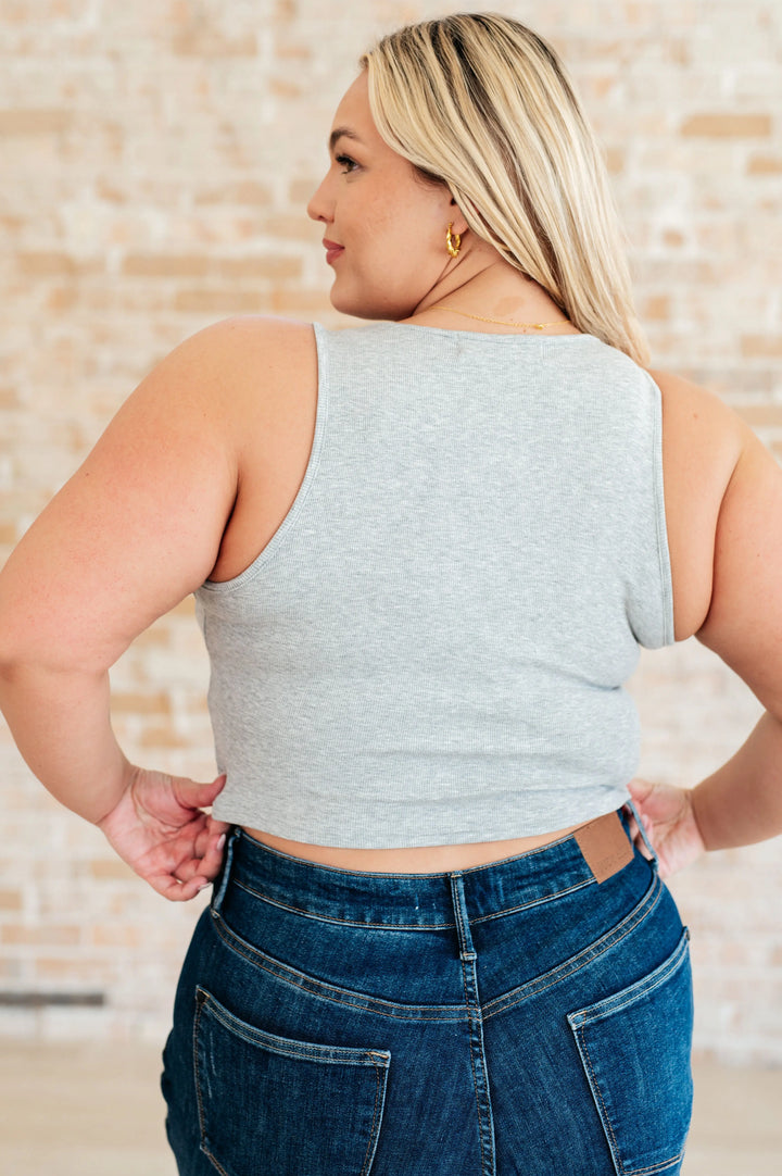 Cream of the Crop Rib Knit Tank Top in Grey Ave Shops