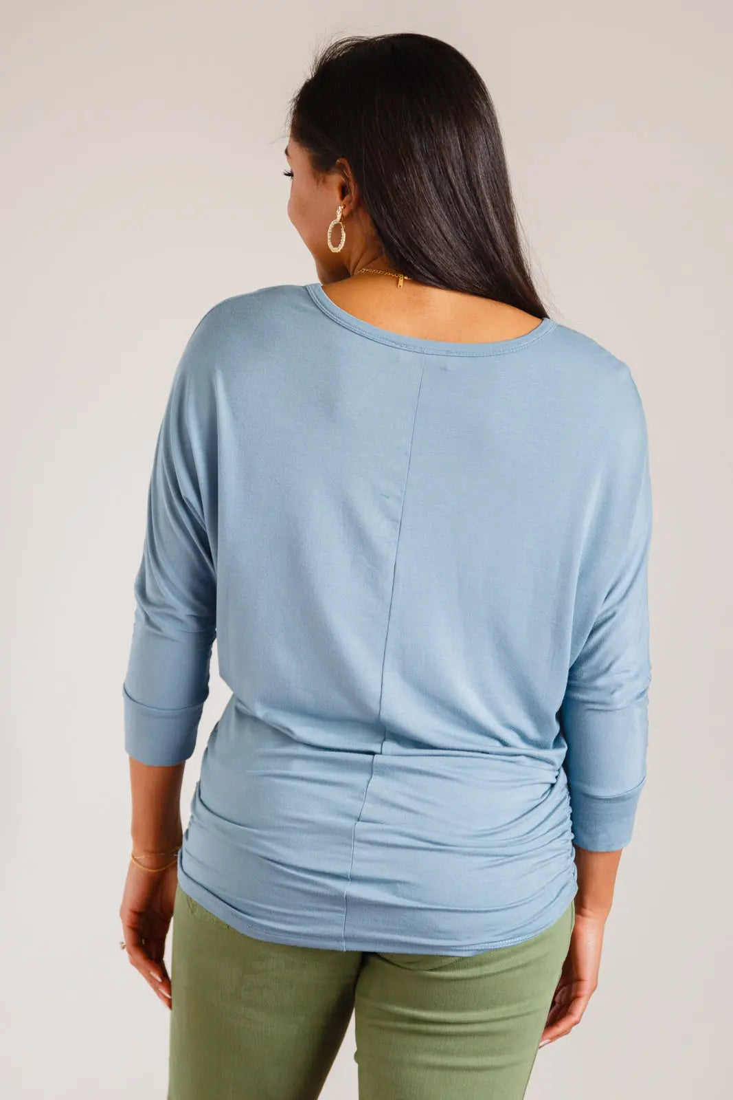 Daytime Boat Neck Top in Blue Gray Ave Shops