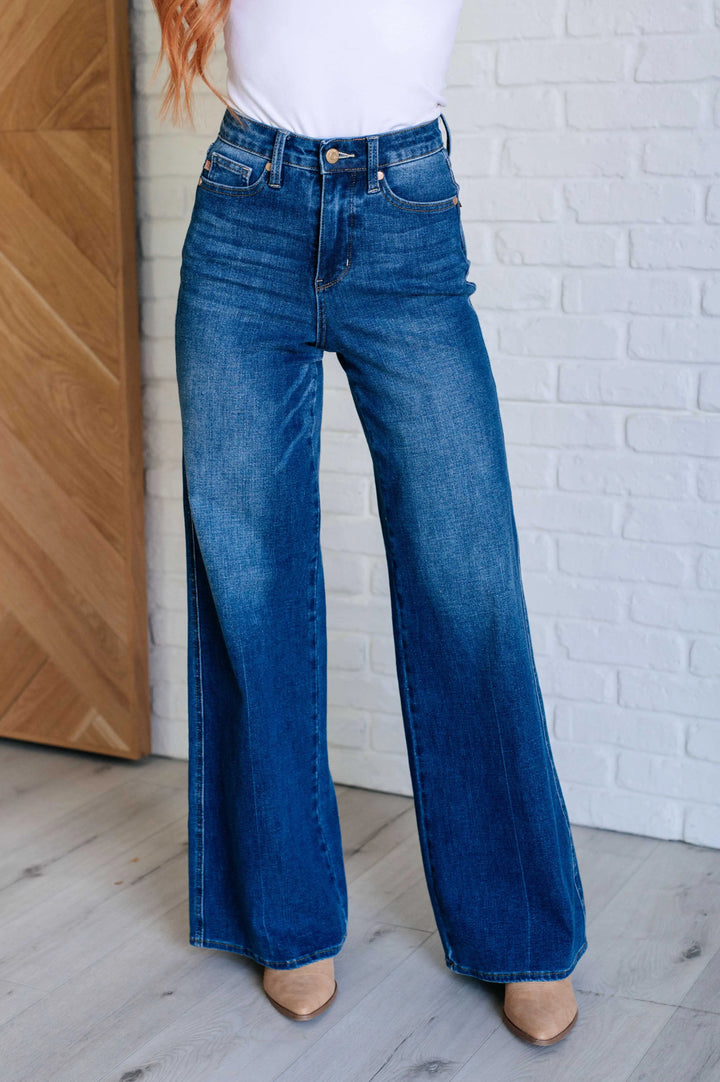 Eliza High Rise Control Top Retro Wide Leg Jeans Ave Shops