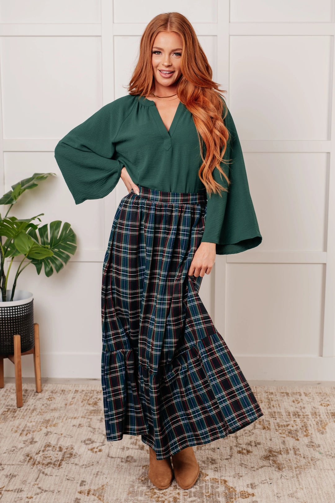 Plaid Perfection Maxi Skirt Ave Shops