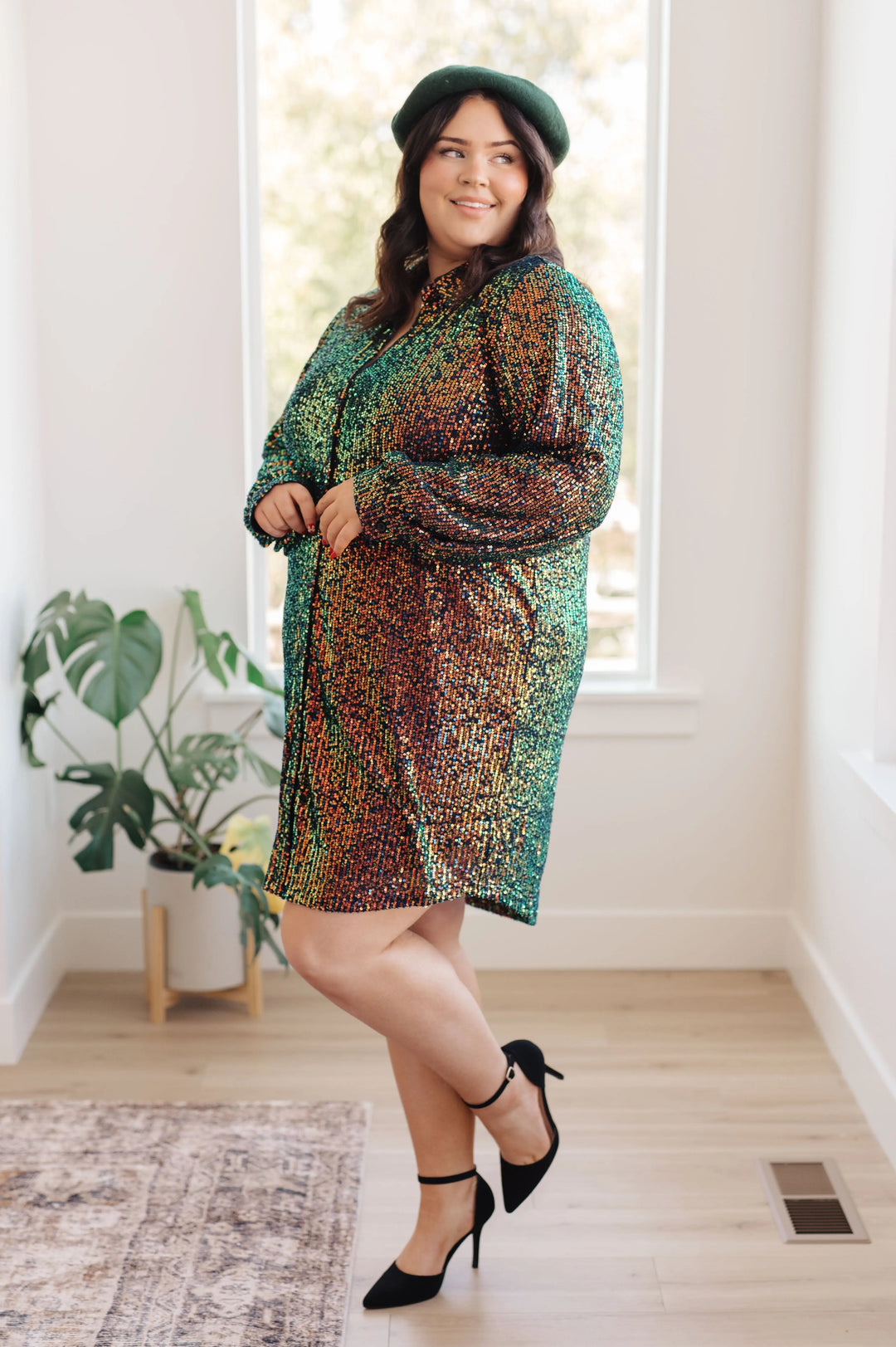 Shimmering Splendor Sequin Shirt Dress Ave Shops