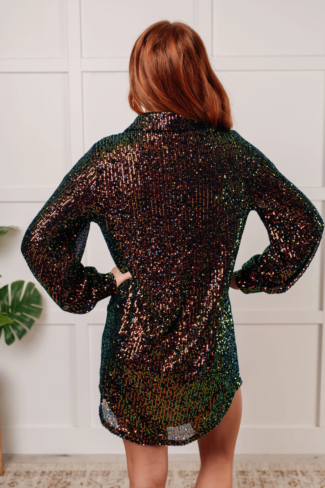 Shimmering Splendor Sequin Shirt Dress Ave Shops