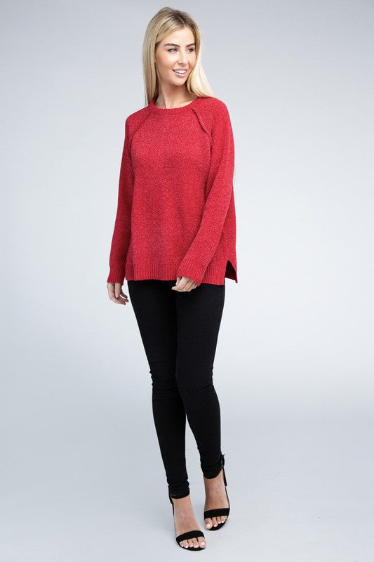 Raglan Chenille Sweater ZENANA