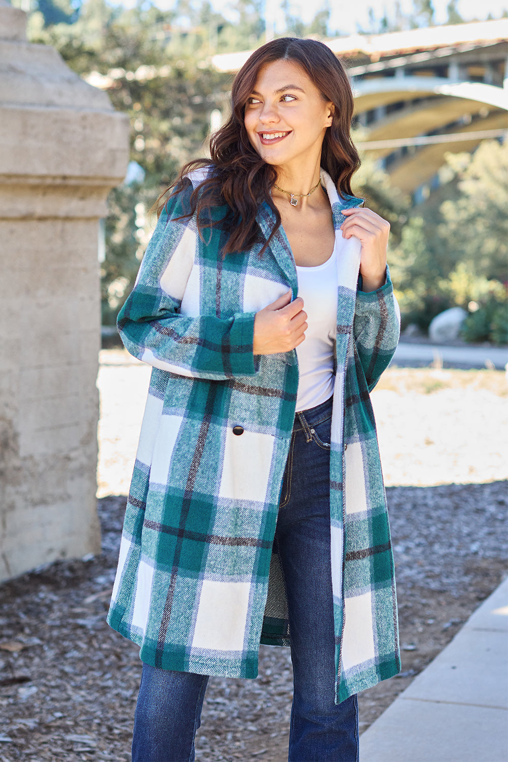 Falling In Love Plaid Jacket Trendsi