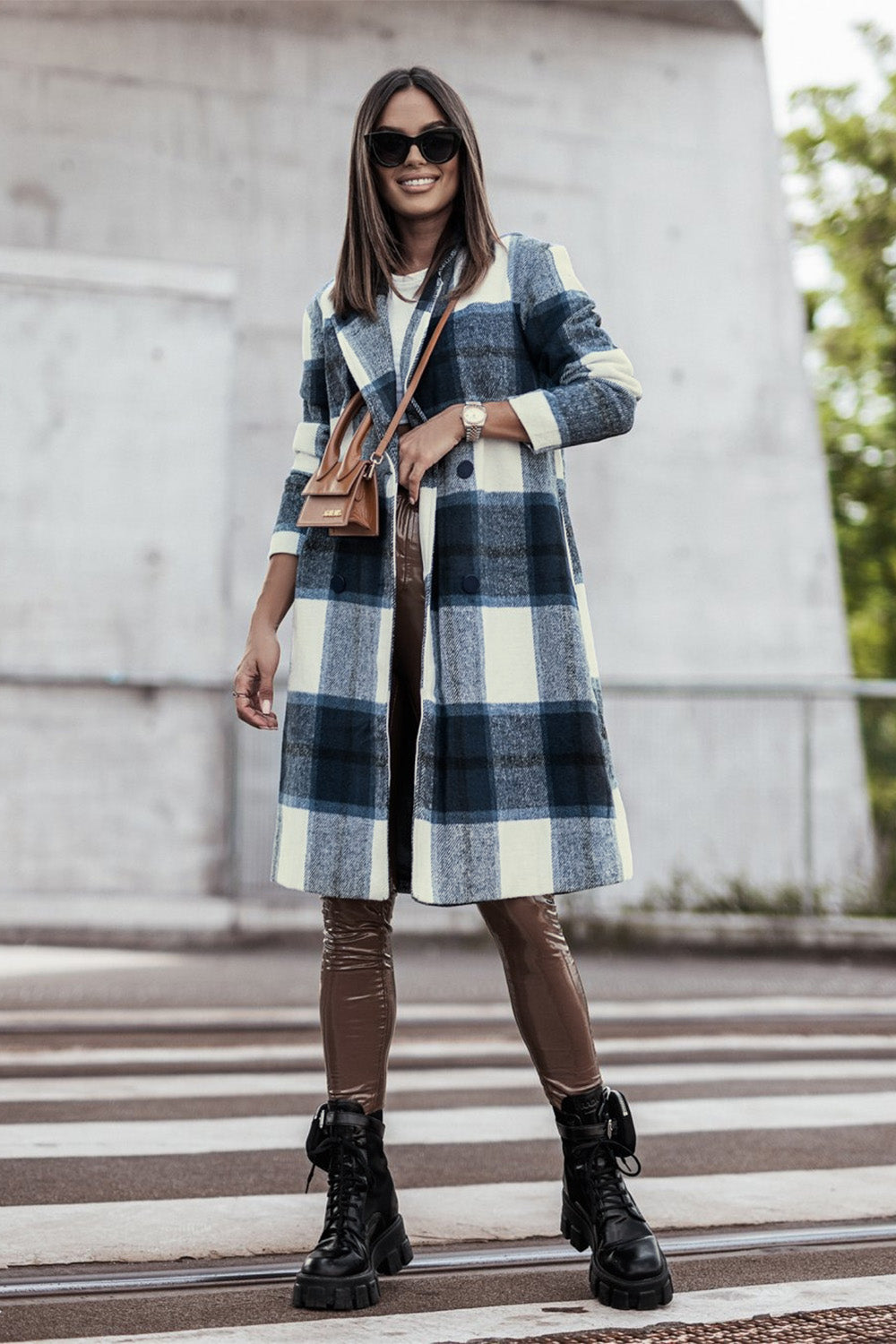 Falling In Love Plaid Jacket Trendsi