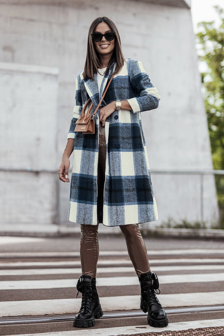 Falling In Love Plaid Jacket Trendsi