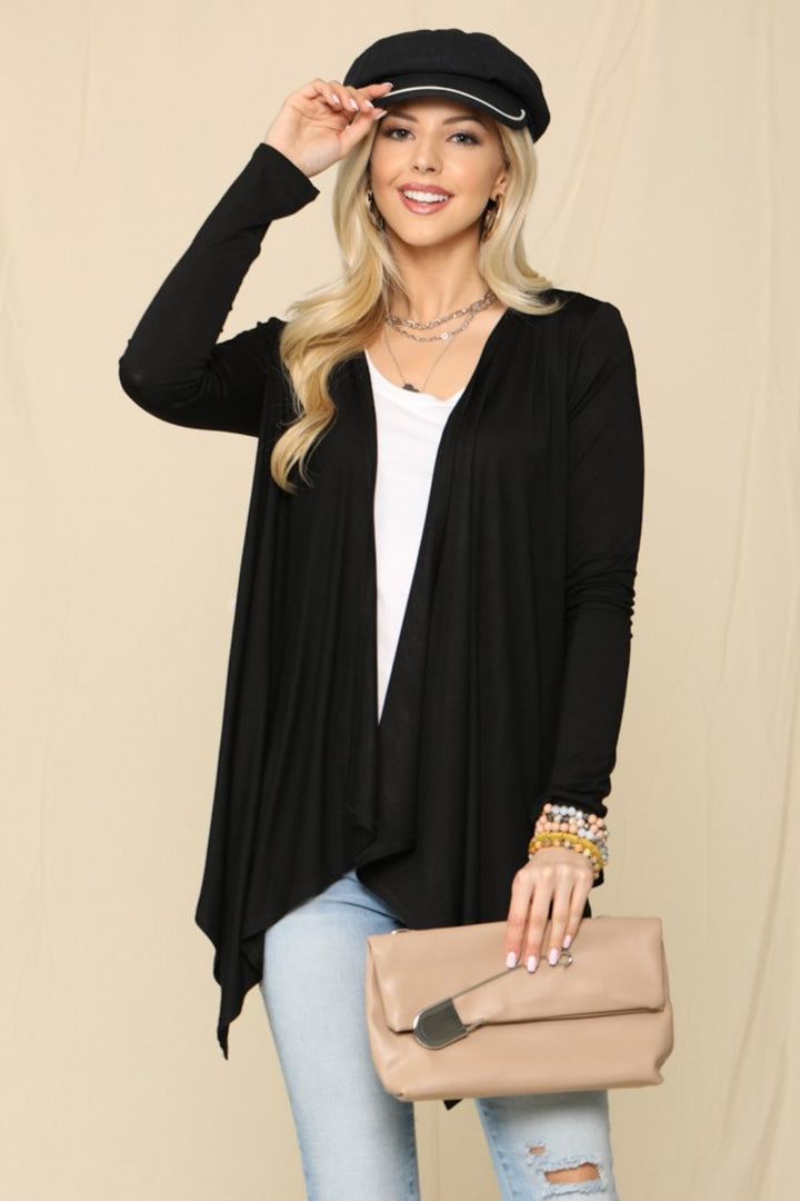 Soft Serenity Knit Cardigan in Black Trendsi