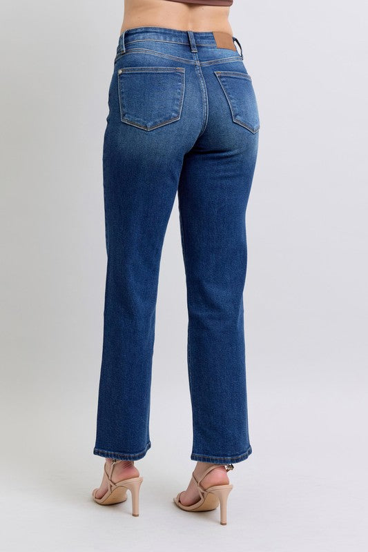 Judy Blue Side Seam Detail Straight Jeans with Pockets