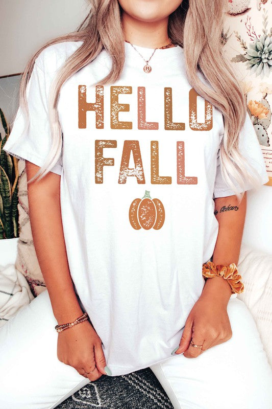 Hello Fall Pumpkin Graphic Tee A. BLUSH CO.