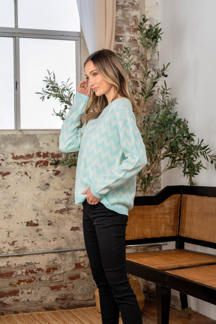 Color Pop Sweater in Mint Trendsi