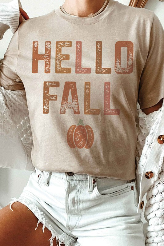 Hello Fall Pumpkin Graphic Tee A. BLUSH CO.