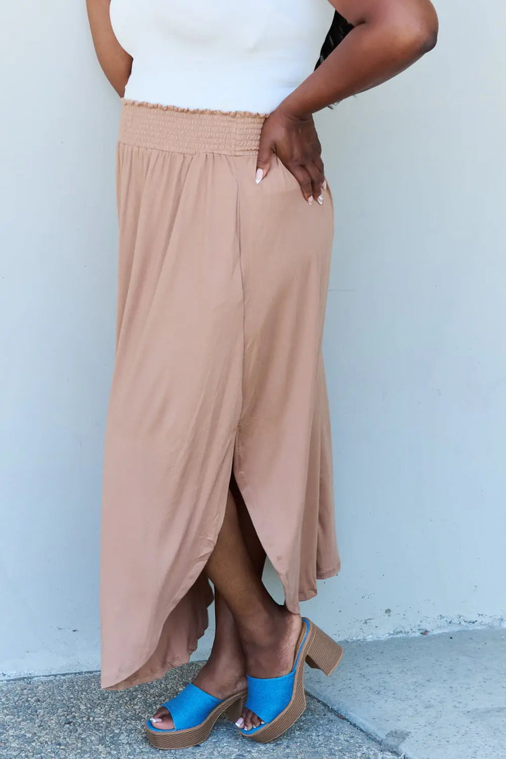 Doublju Princess Maxi Skirt in Tan Trendsi