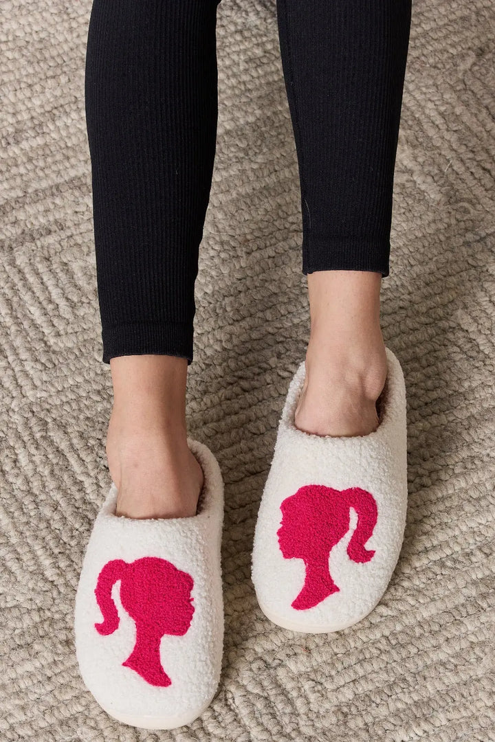 Barbie Graphic Cozy Slippers Trendsi