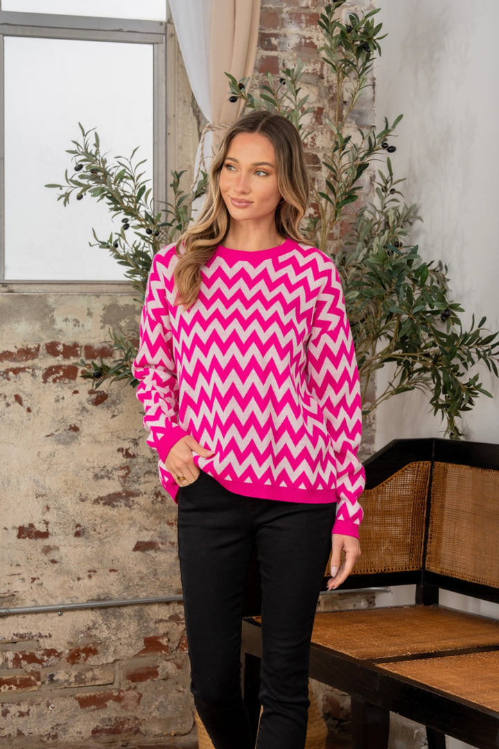 Color Pop Sweater in Pink Trendsi