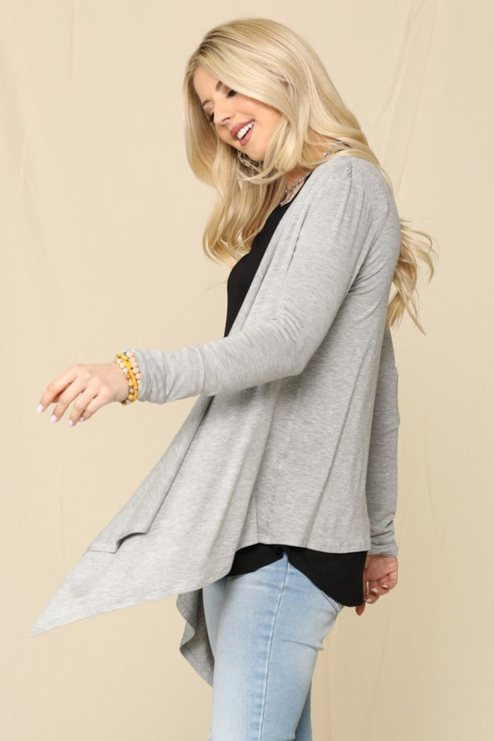 Soft Serenity Knit Cardigan in Grey Trendsi