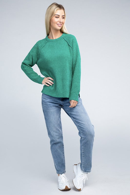 Raglan Chenille Sweater ZENANA