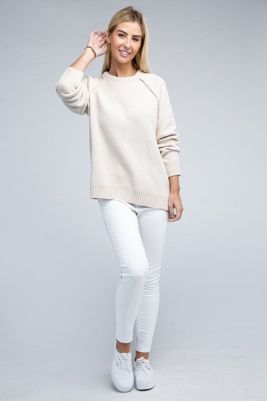 Raglan Chenille Sweater ZENANA