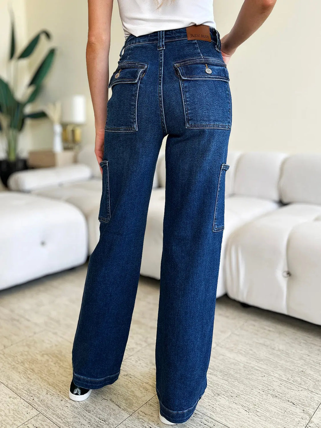 Judy Blue Full Size High Waist Straight Cargo Jeans Trendsi