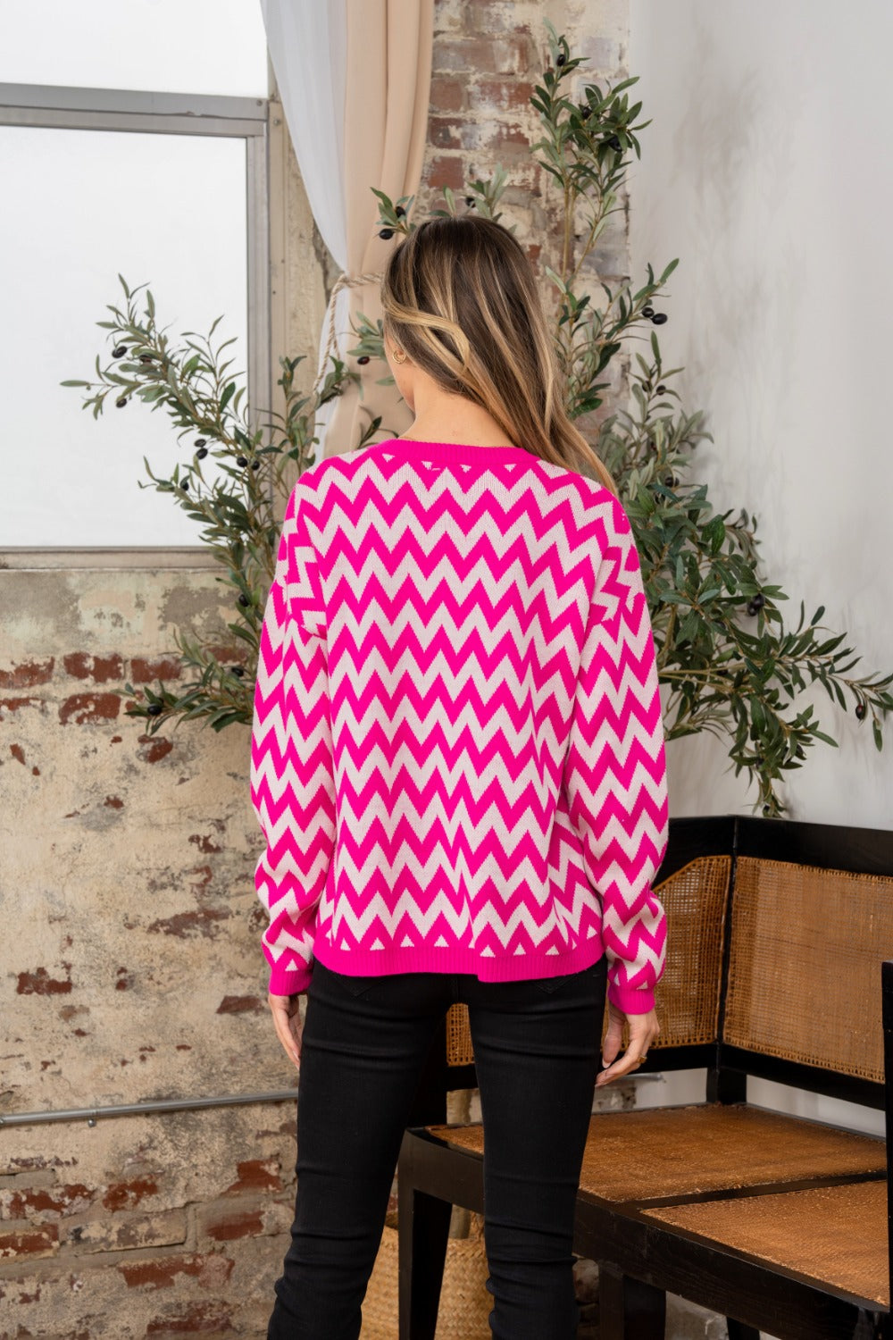 Color Pop Sweater in Pink Trendsi