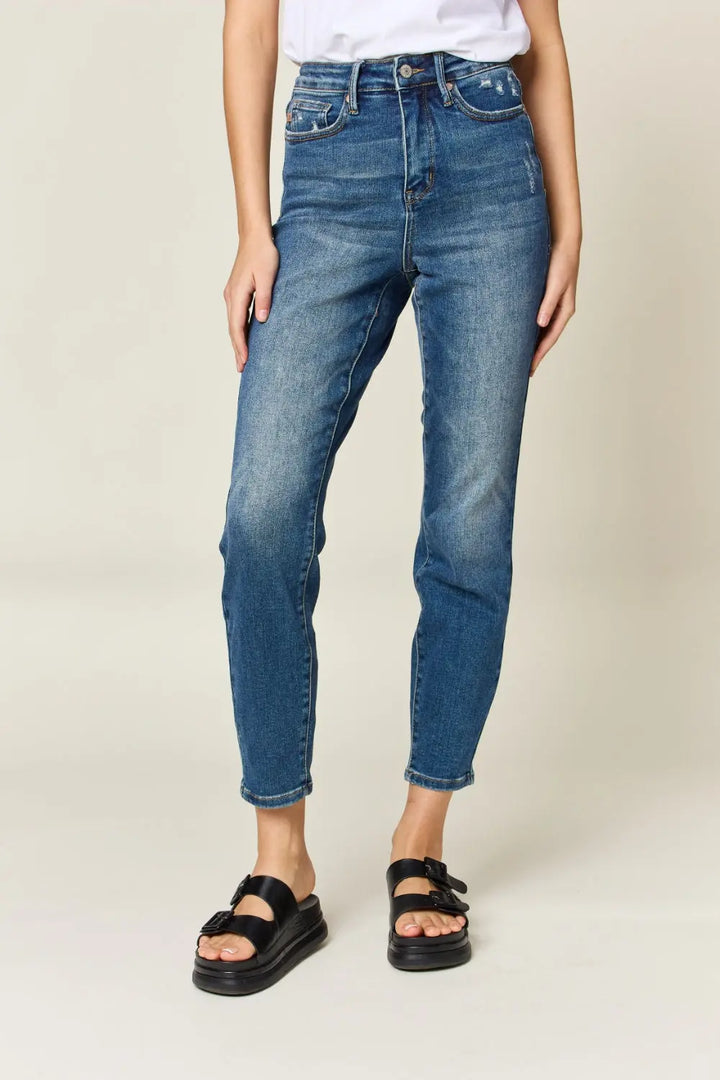 Judy Blue Tummy Control High Waist Slim Jeans Trendsi